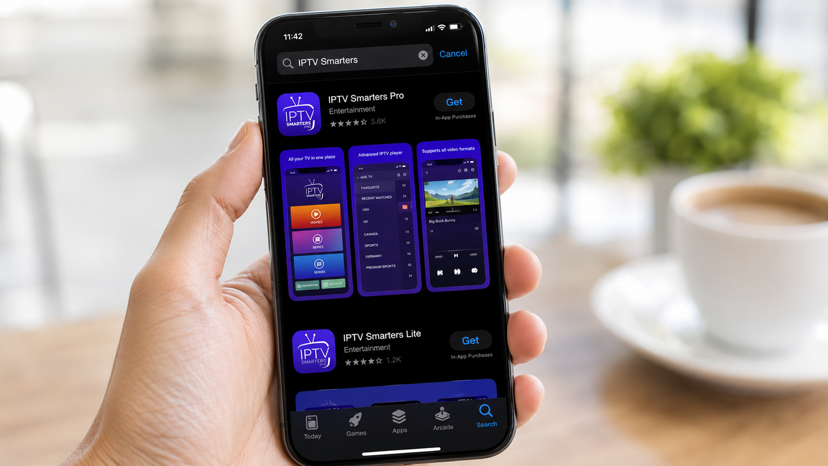 Installing IPTV Smarters Pro from the App Store on an iPhone